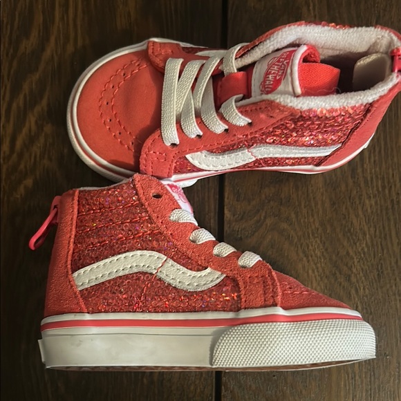 Vans Kids High-Top Sneakers - Sparkling Pink and White - Picture 1 of 1
